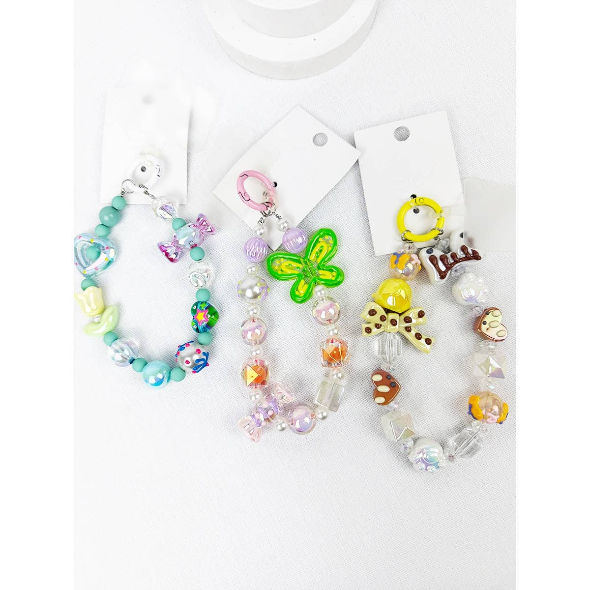 Butterfly and Mixed Charm keychain and wrist strap