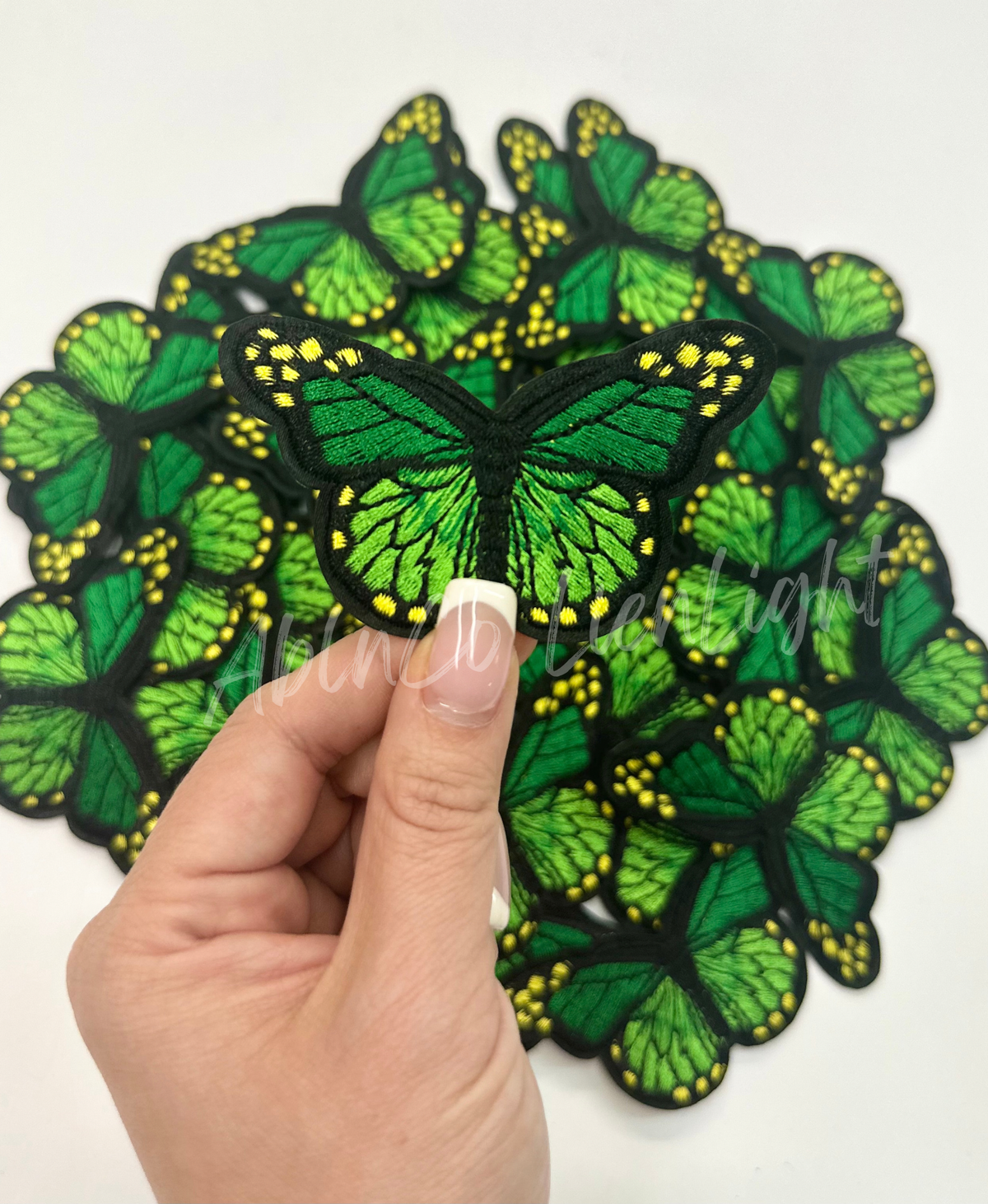 Trucker hat patches 3” rainbow green butterfly patch iron on