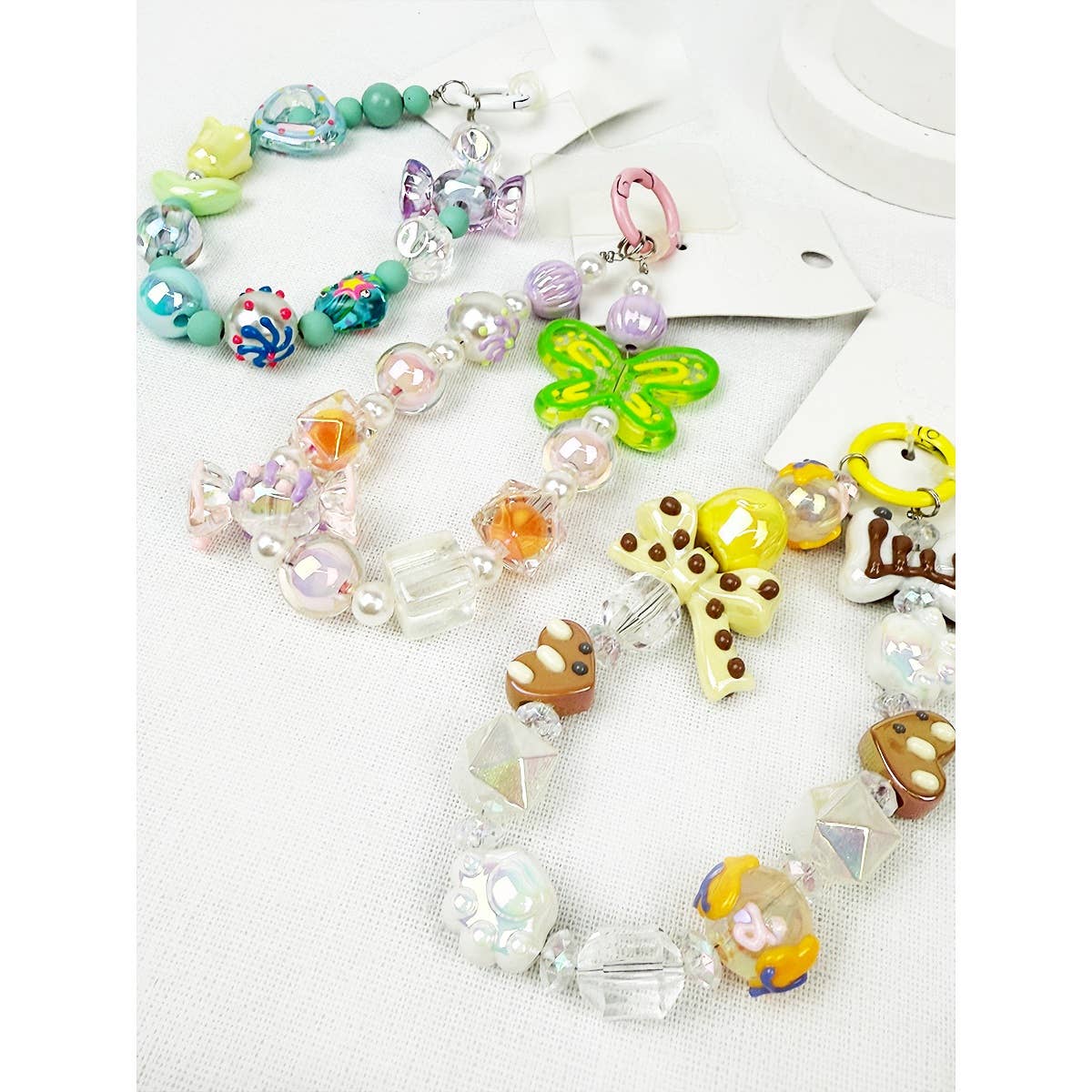 Butterfly and Mixed Charm keychain and wrist strap