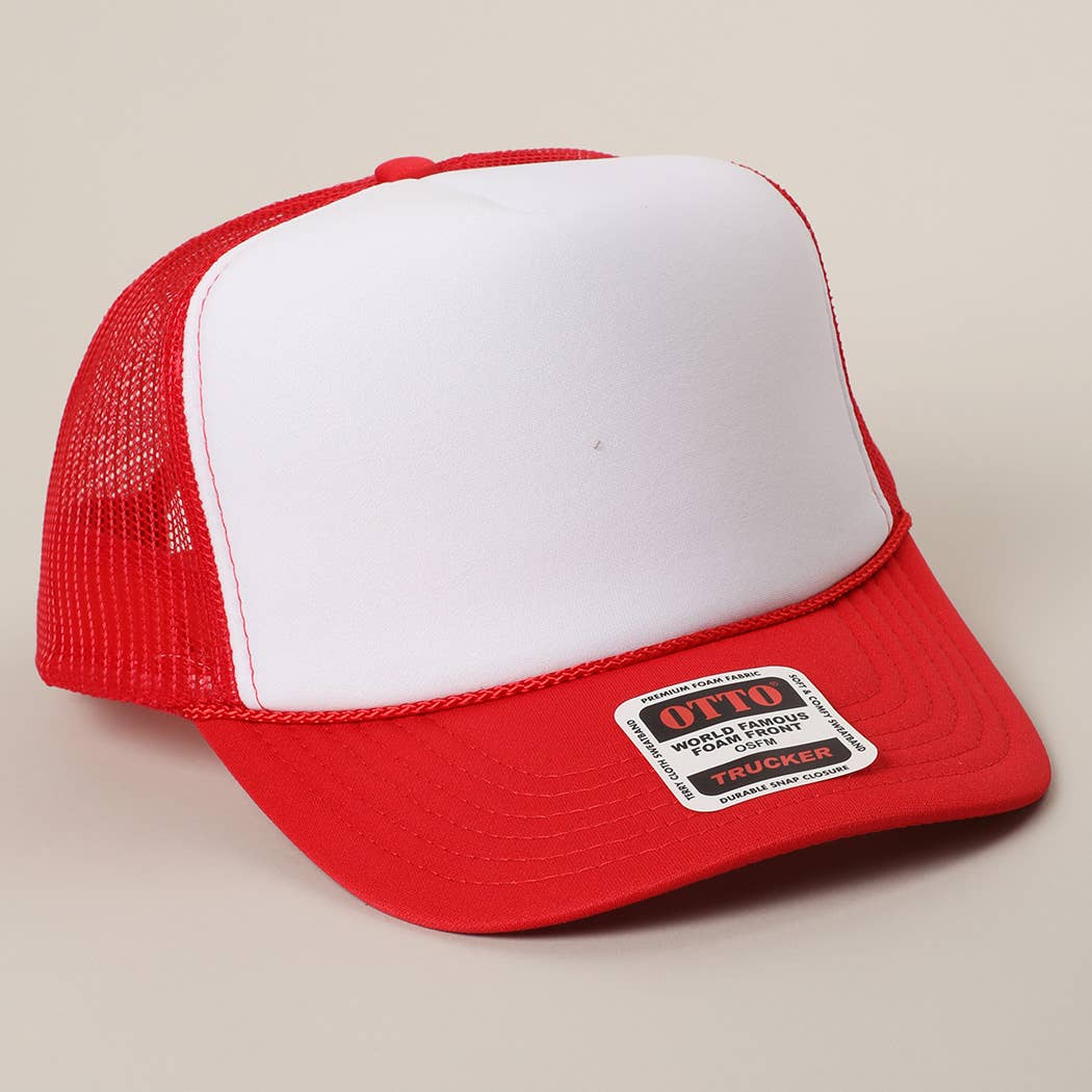 Two-Tone Mesh Back High Crown Foam Trucker Hat