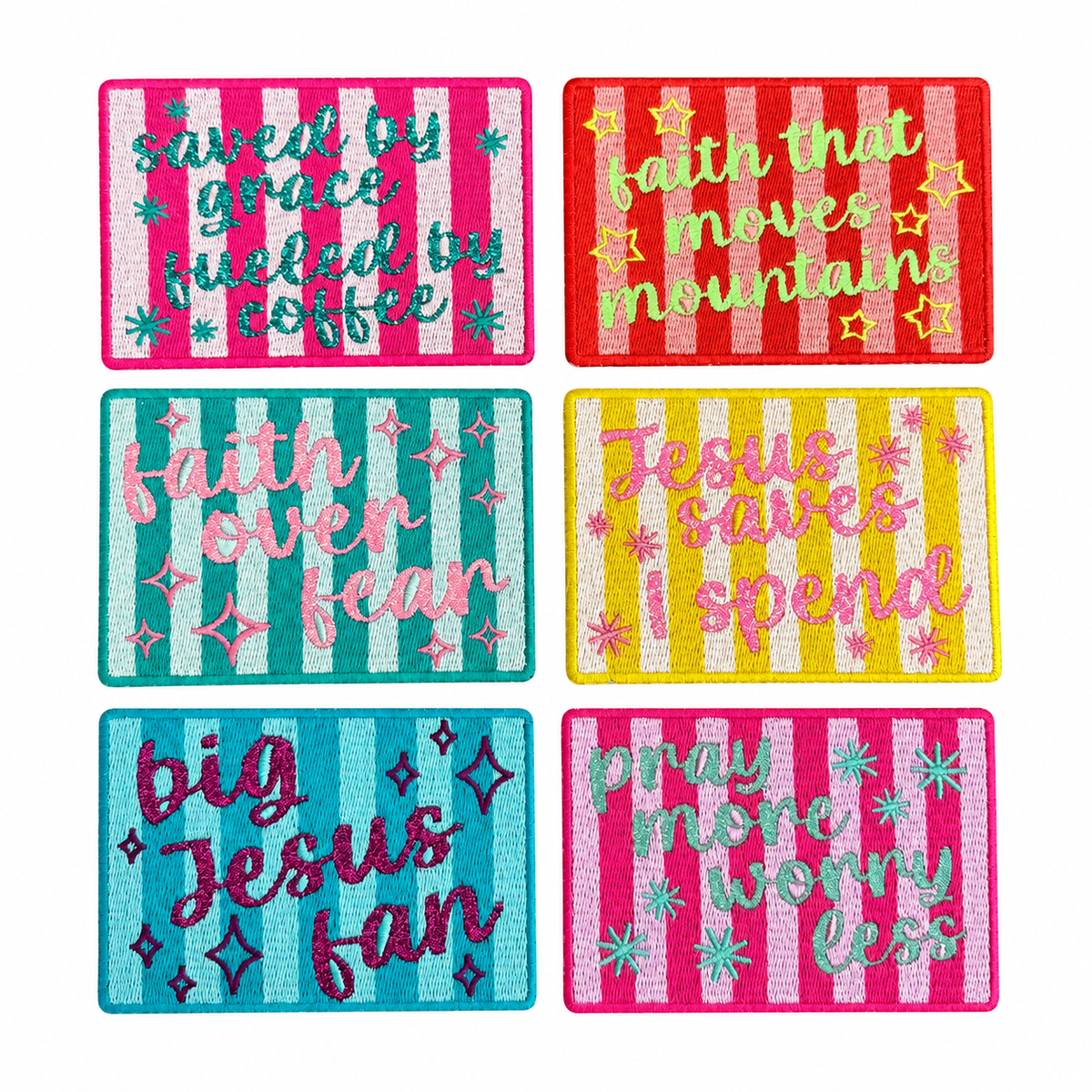 Faith That Moves Mountains Faith Glitter Embroidery Patch