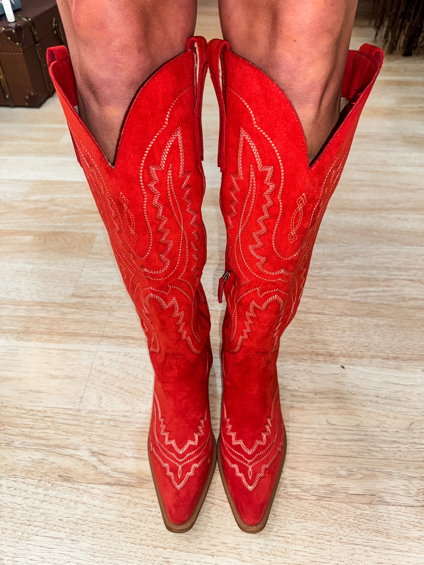 TESS-M WESTERN EBROIDERED POINTED-TOE TALL BOOTS