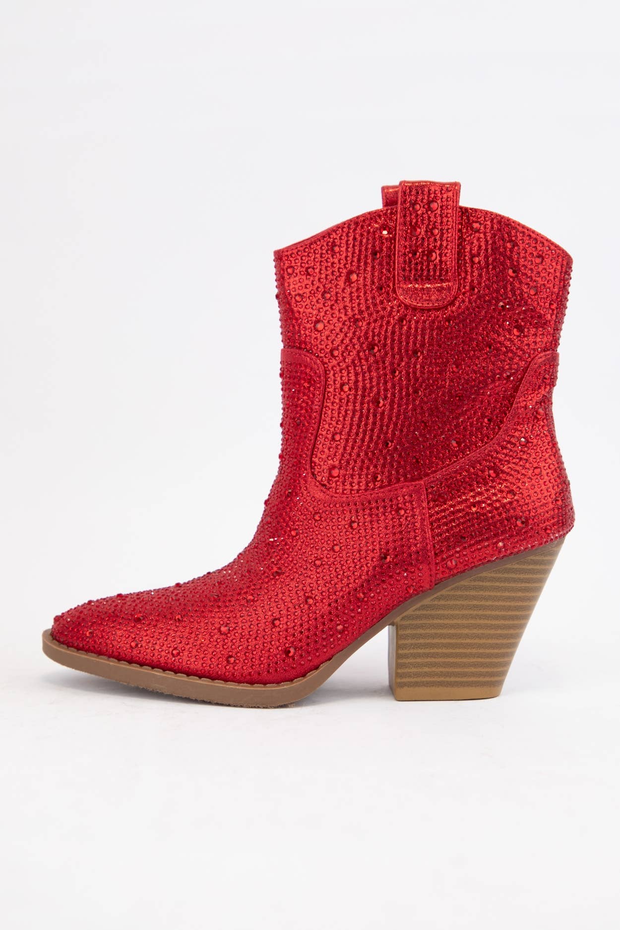 Red Hot Short Rhinestone Boots