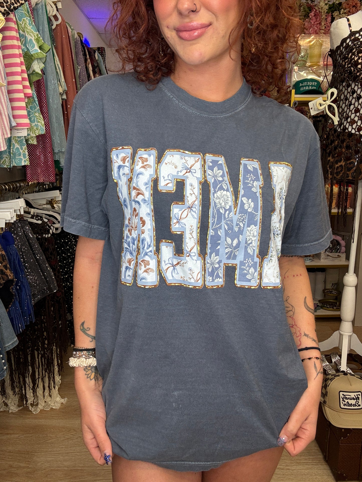 AMEN Graphic Tee on Denim