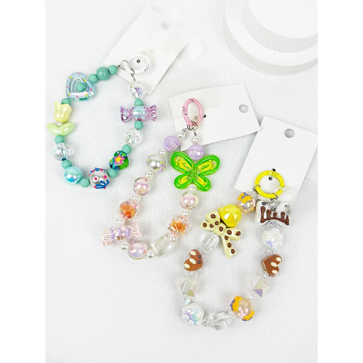 Butterfly and Mixed Charm keychain and wrist strap