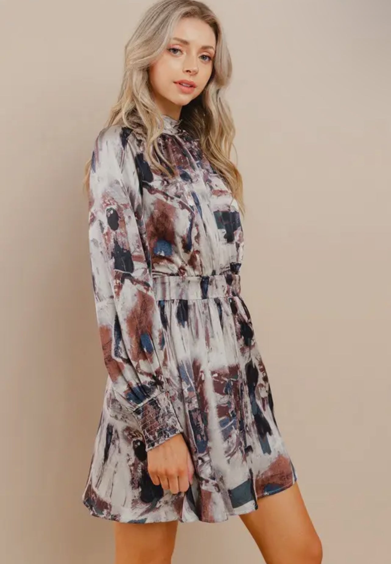 Silk Abstract Dress