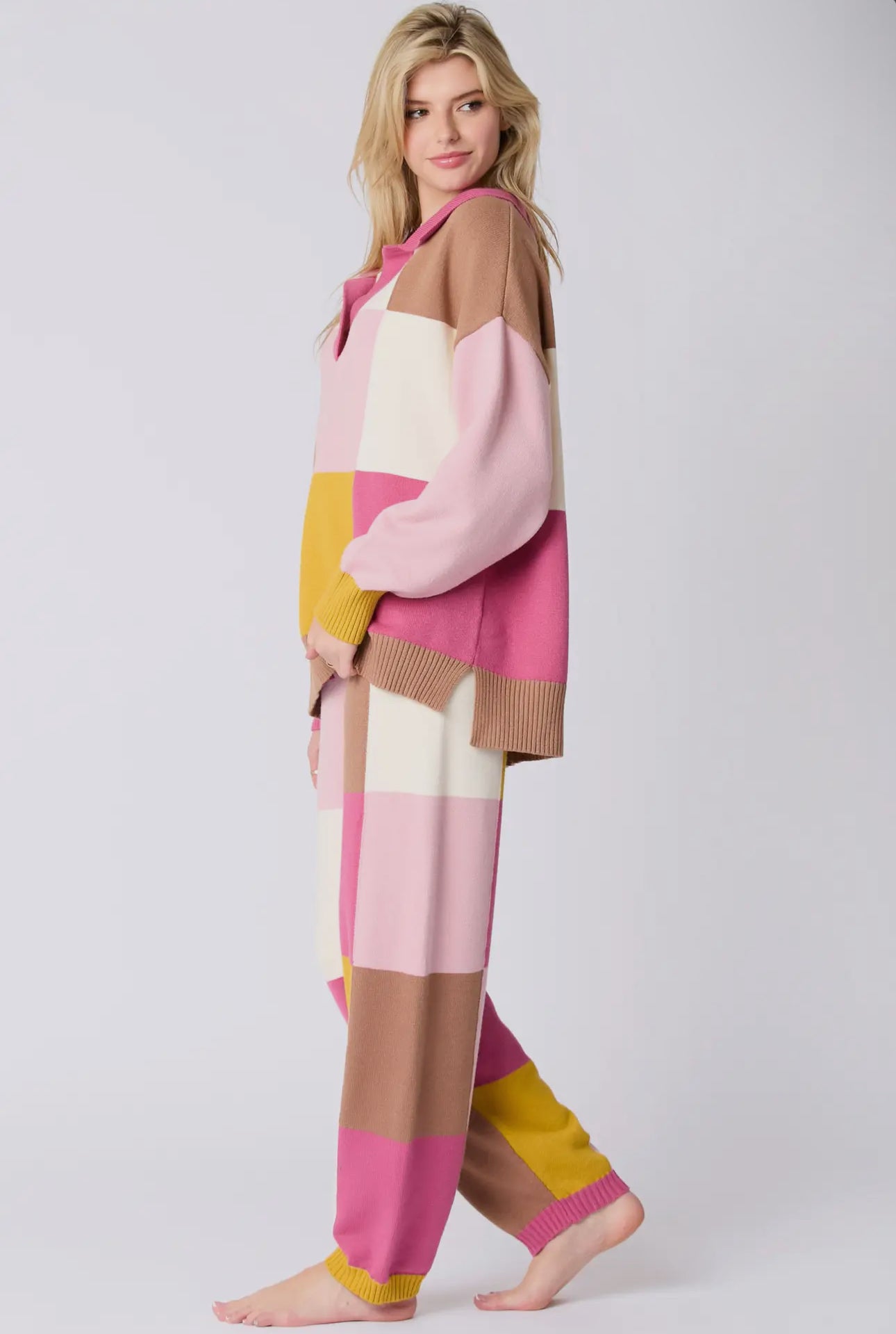 Color Block Pull Over Sweater