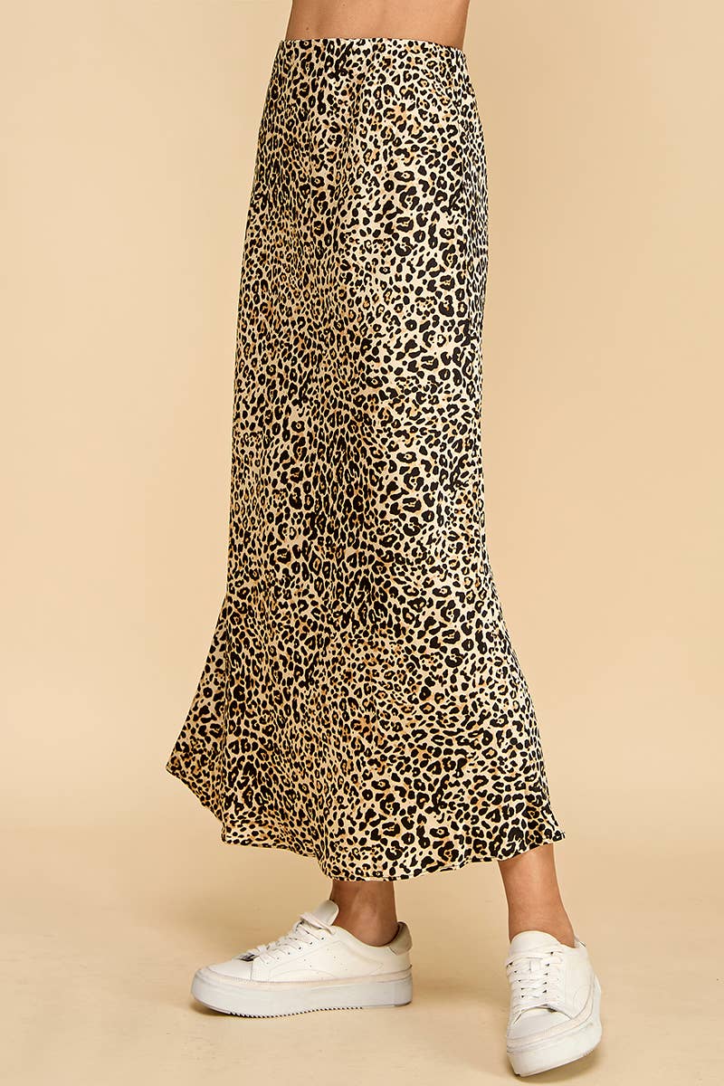 Animal Print Waistband full length Skirt