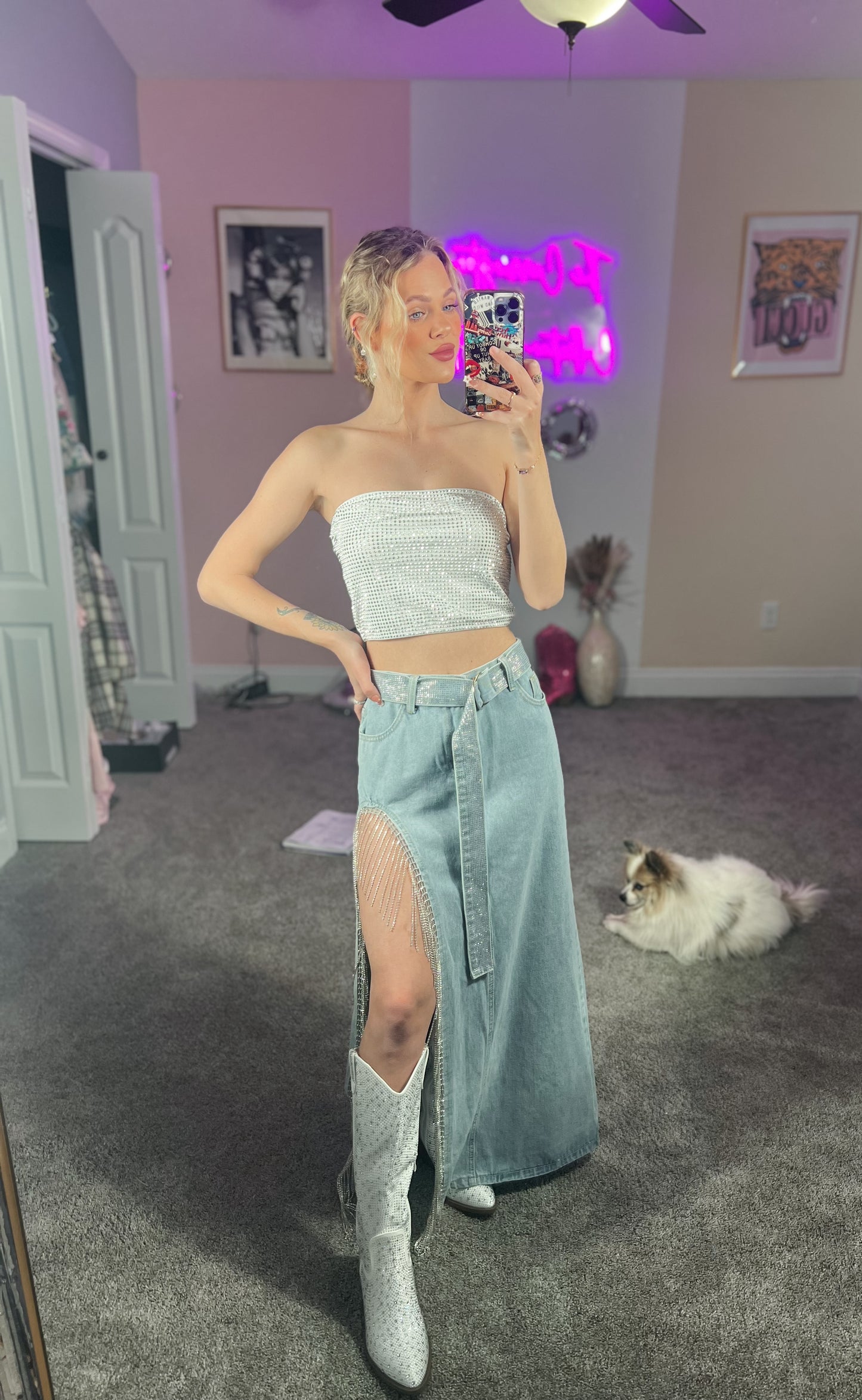 Diamond Split Maxi Skirt