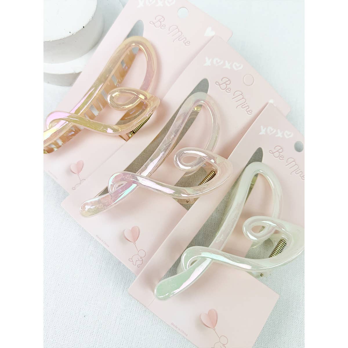 Shimmery Heart Hair Claw Clip