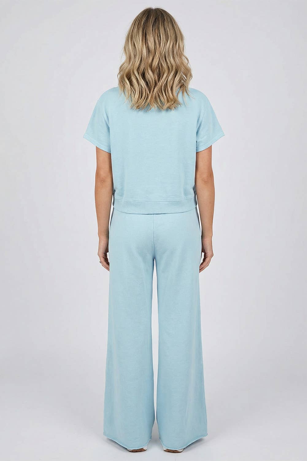 Soft Color Tee & Wide Leg Pants 2pcs Set | S-XL Plus 1X-4X