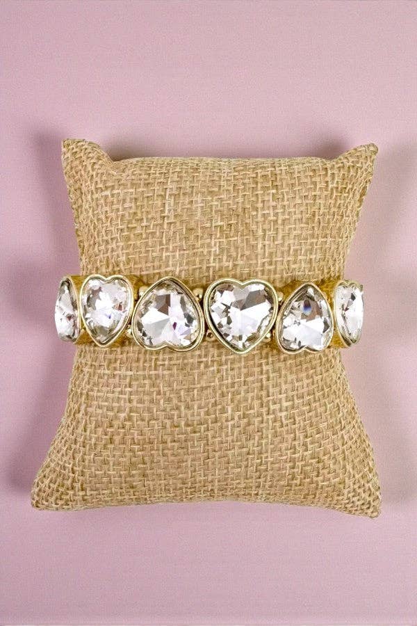 Olivia Gold Heart Stone Bracelet