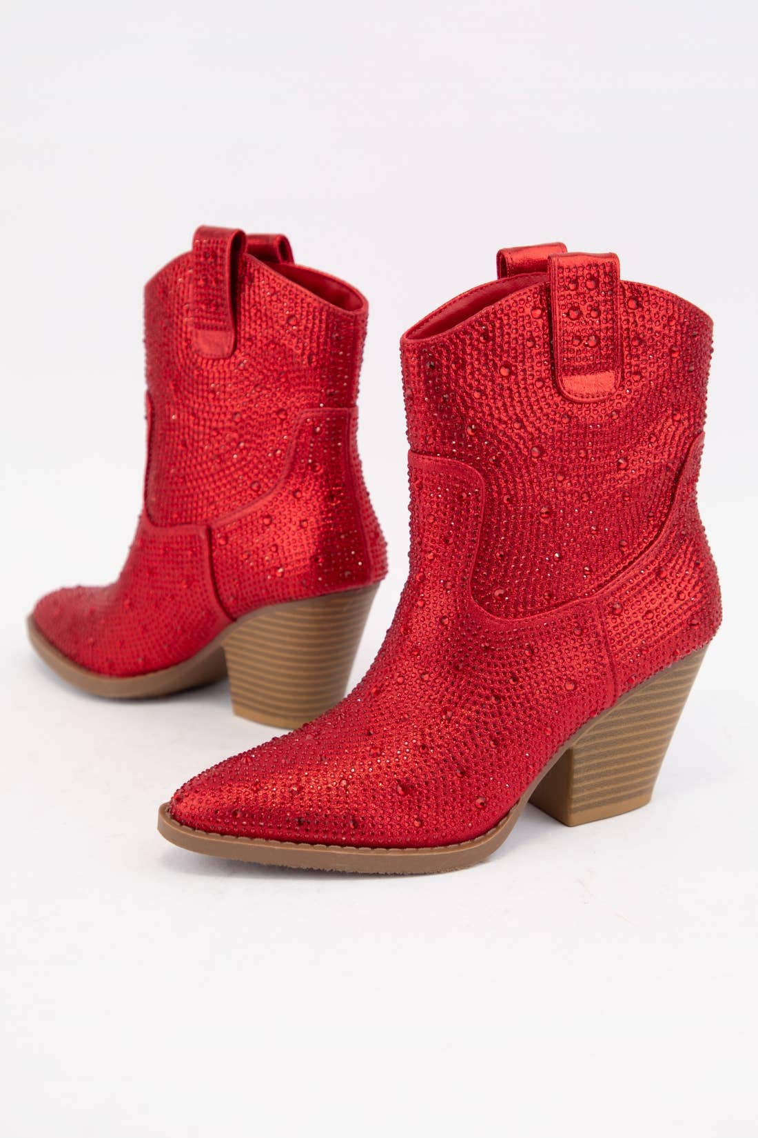 Red Hot Short Rhinestone Boots