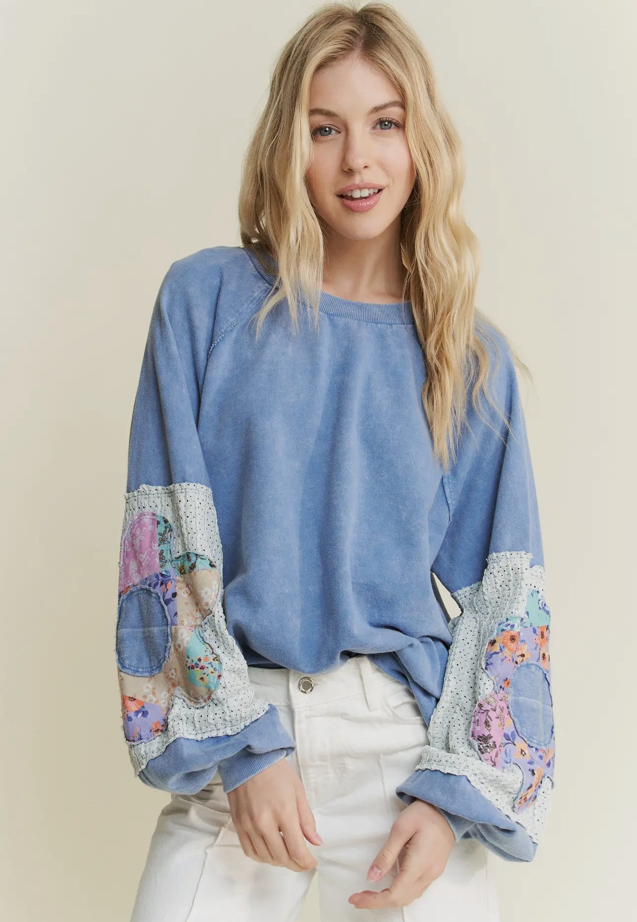 Floral Patch Long Sleeve Top