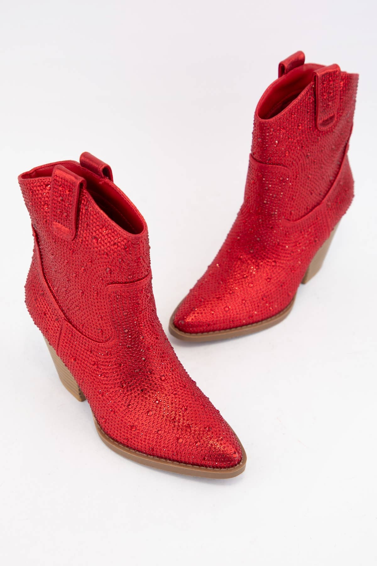 Red Hot Short Rhinestone Boots