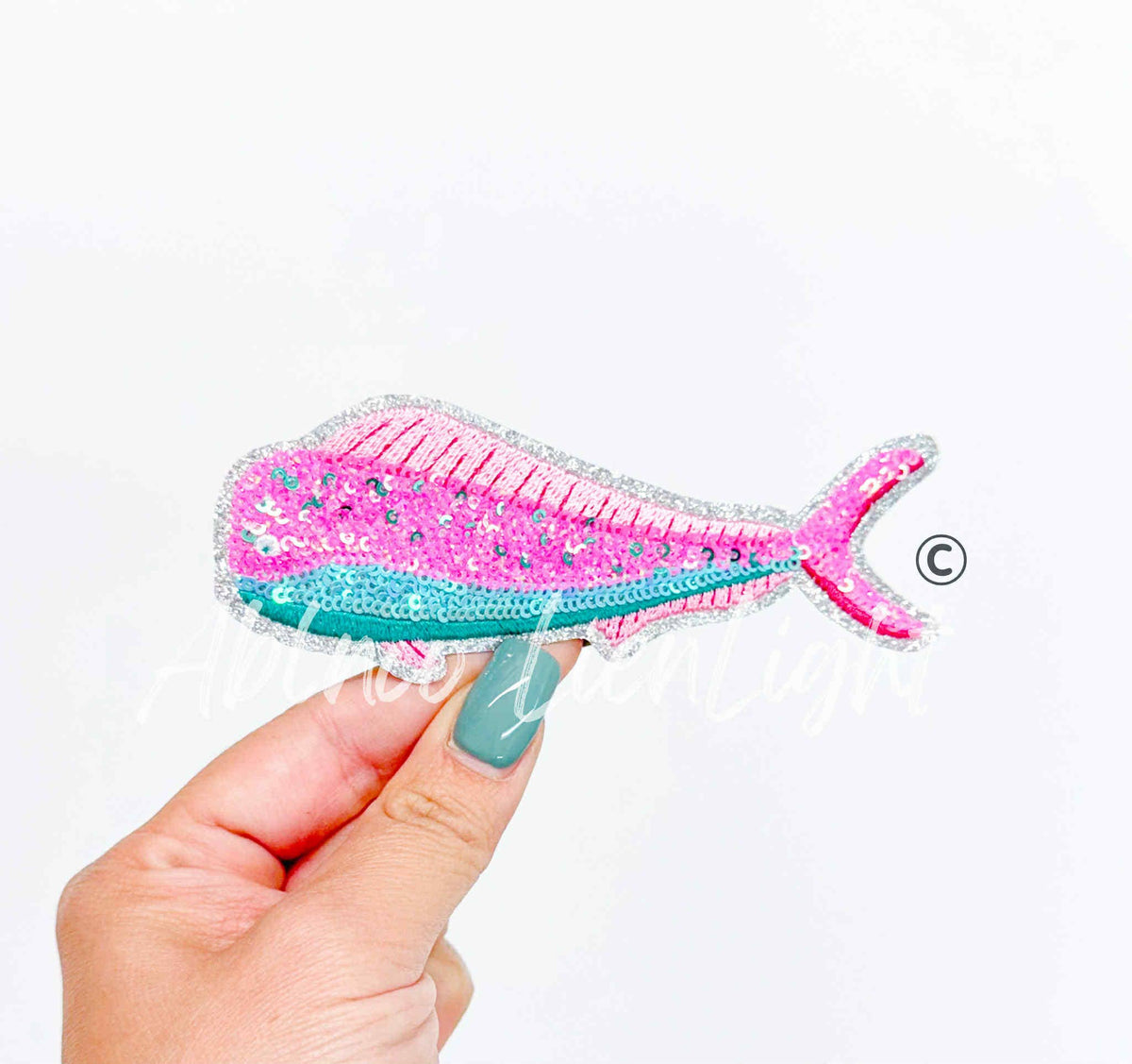 Preppy Pink Mahi ©️ Fishing Sequin Patch
