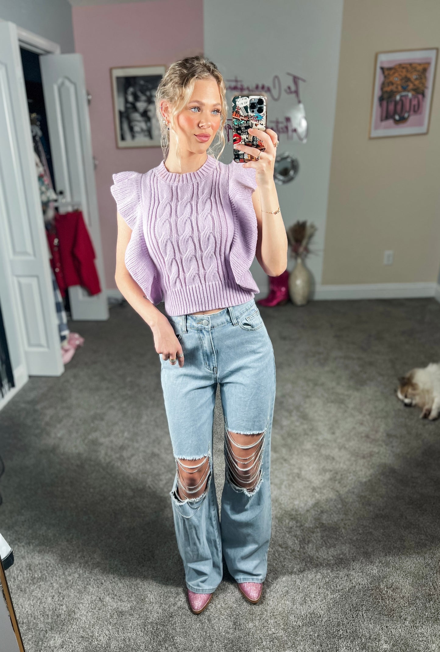 Pearl + Rhinestone Mom Jeans
