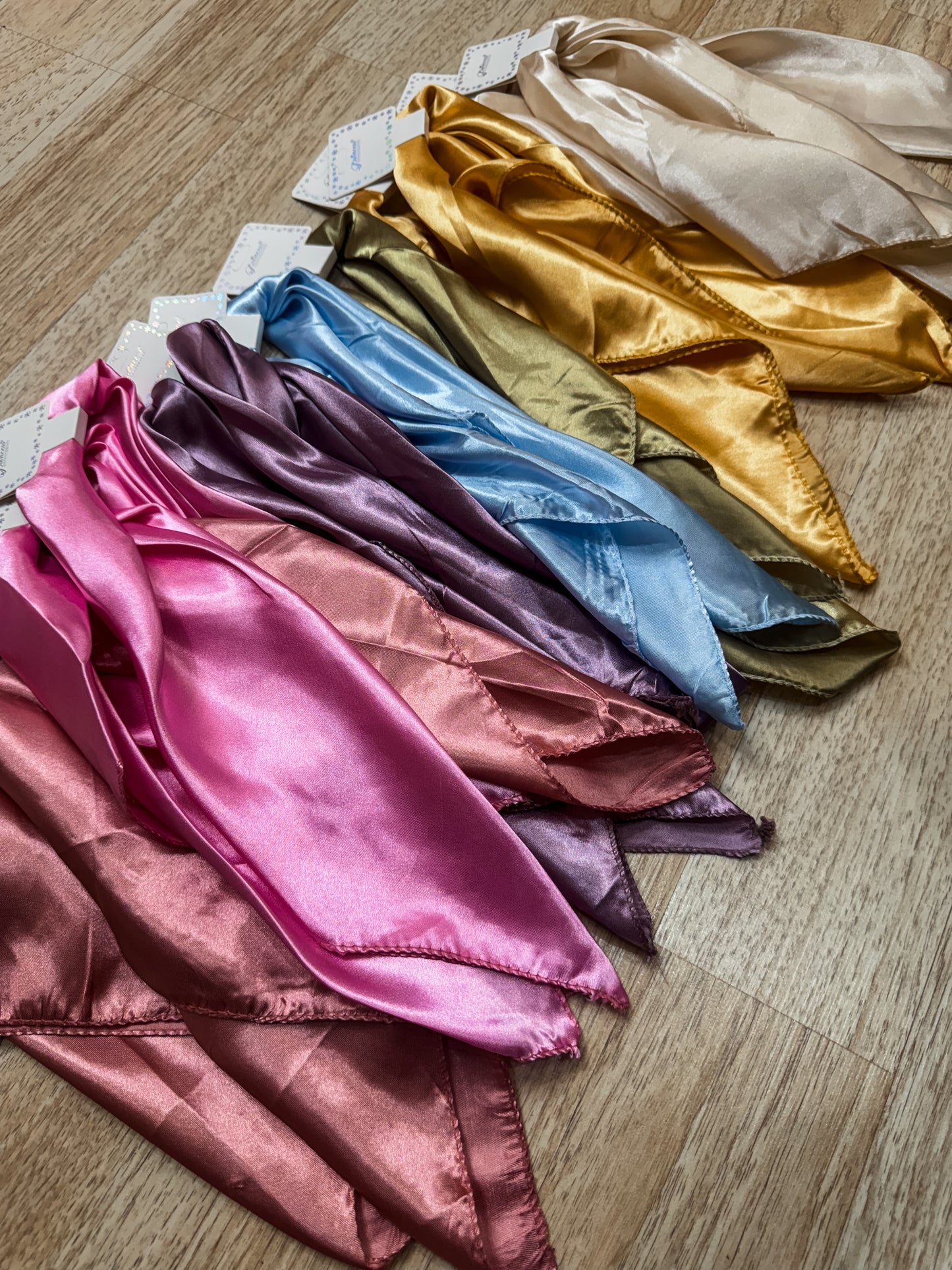 Multiuse Soft Tone Solid Satin Scarf