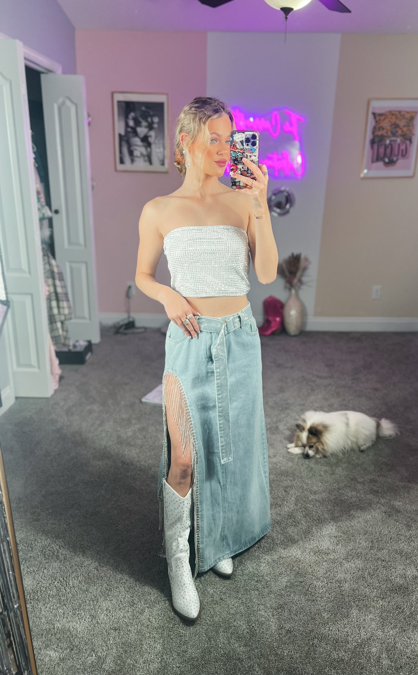 Diamond Split Maxi Skirt