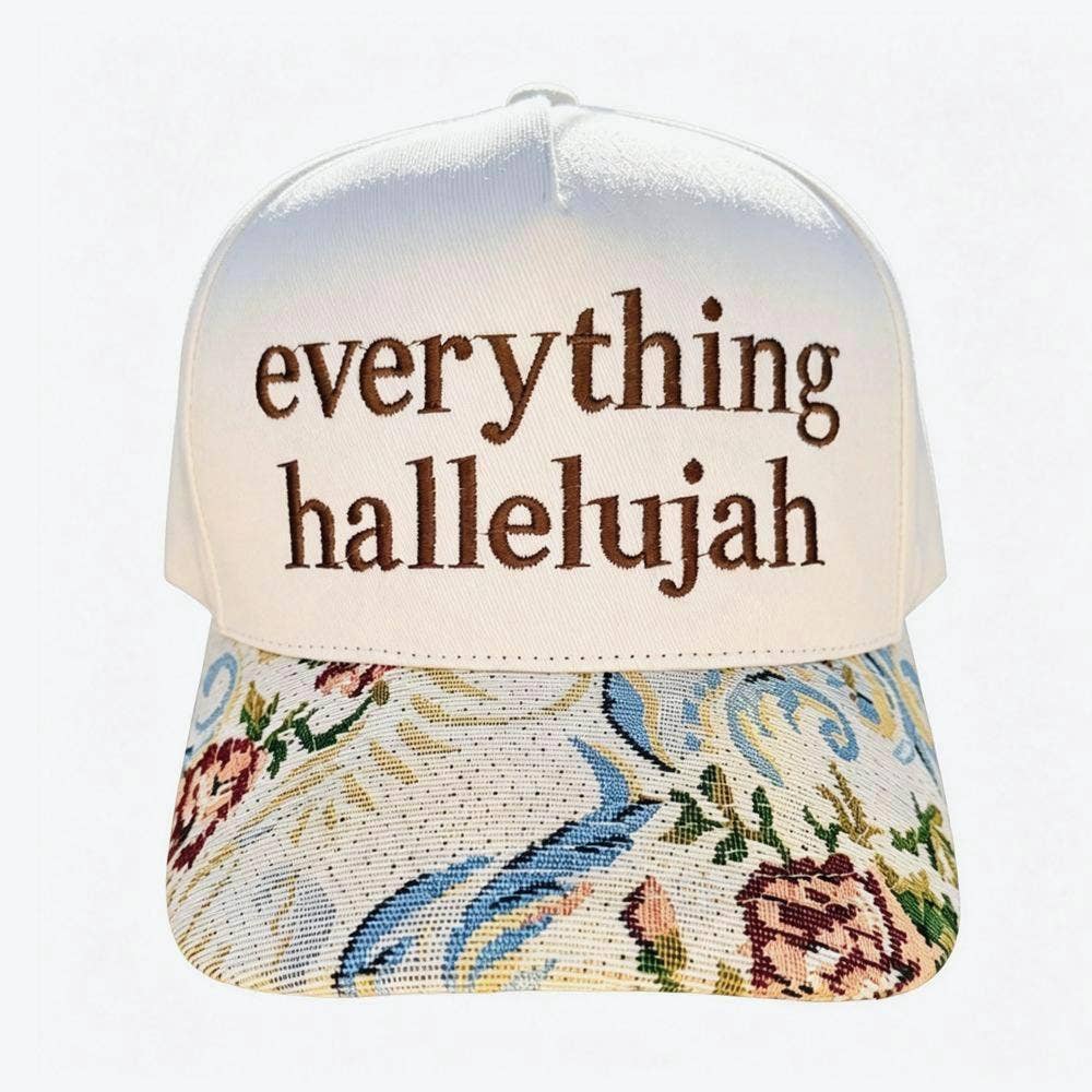 Floral Tapestry Baseball Cap Slogan Embroidery Cap