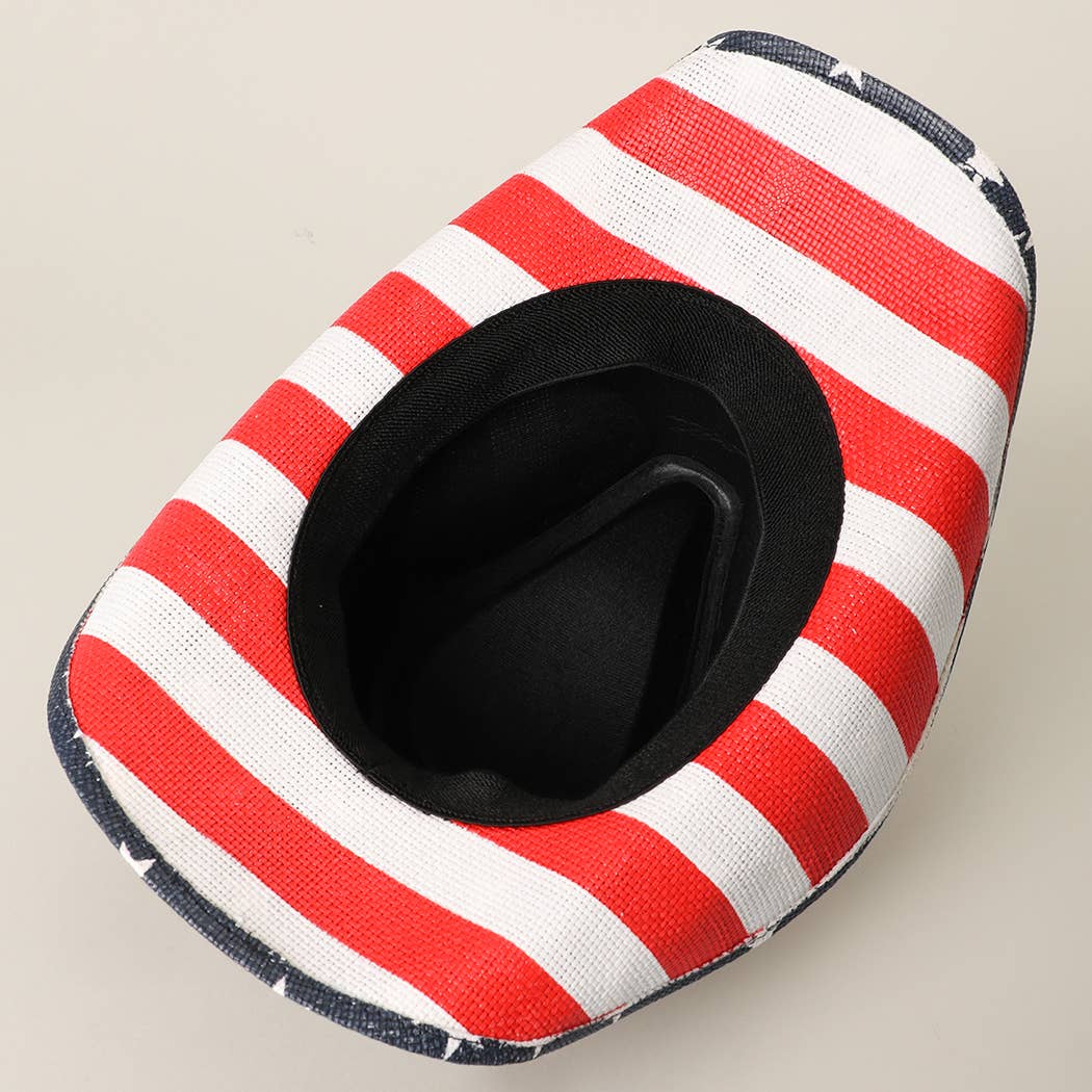 Classic USA Star Brim Straw Cowboy Hat