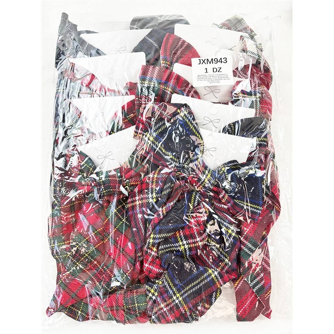 Plaid Long Tail Bow Hair Clip