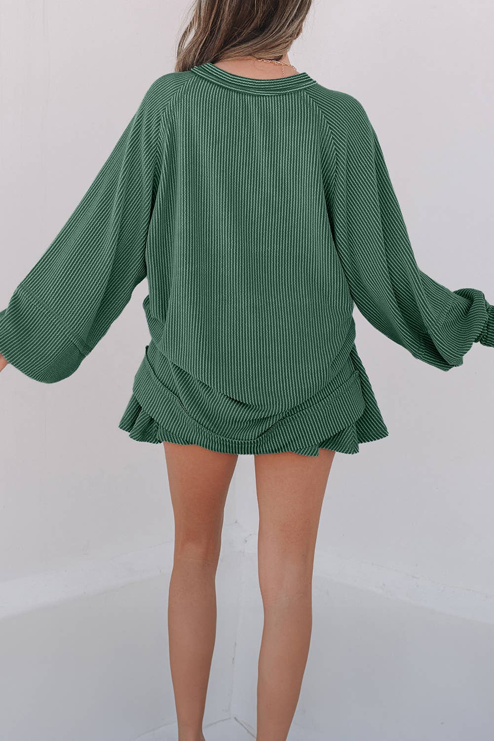 Kylie’s Merry Patch Christmas Graphic Rib Mini Skort Set | S-XL