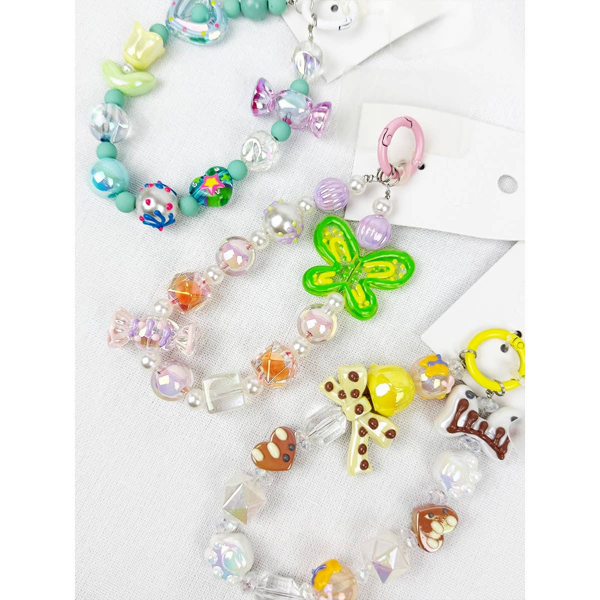 Butterfly and Mixed Charm keychain and wrist strap
