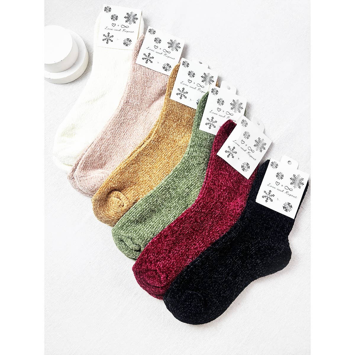 Soft Textured Solid Chinelle Socks