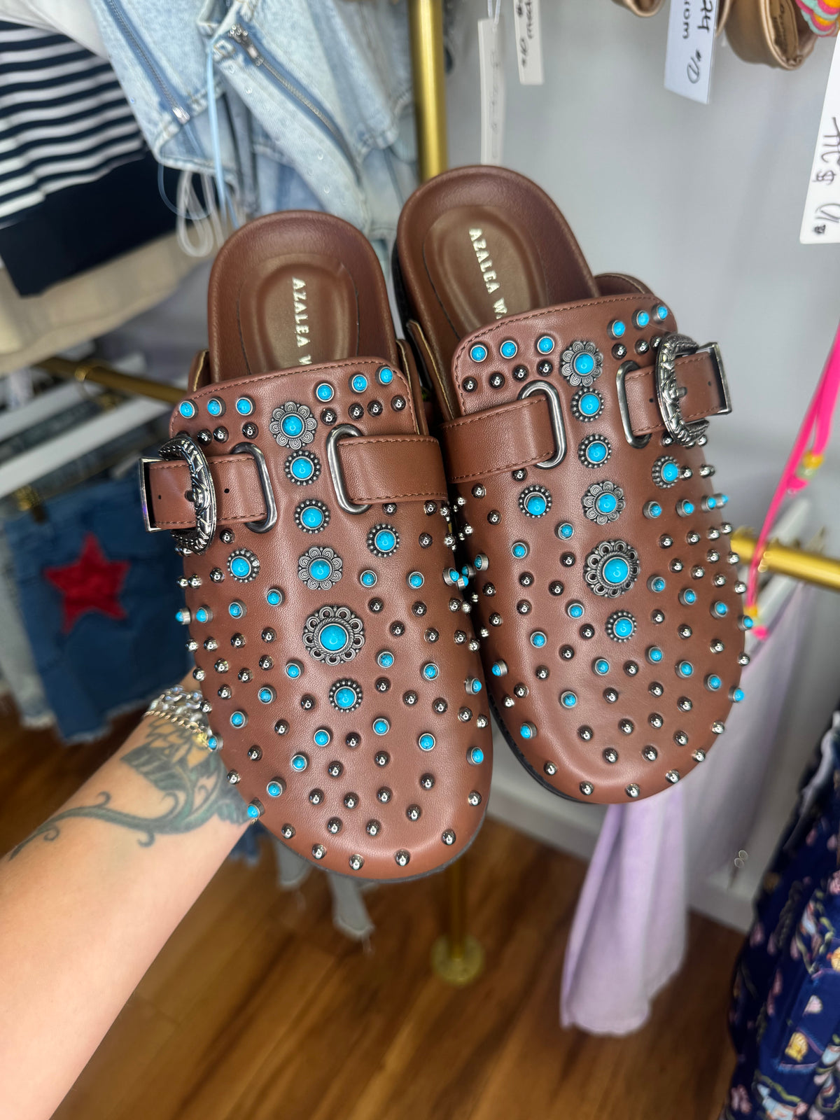 Western Turquoise Sandals