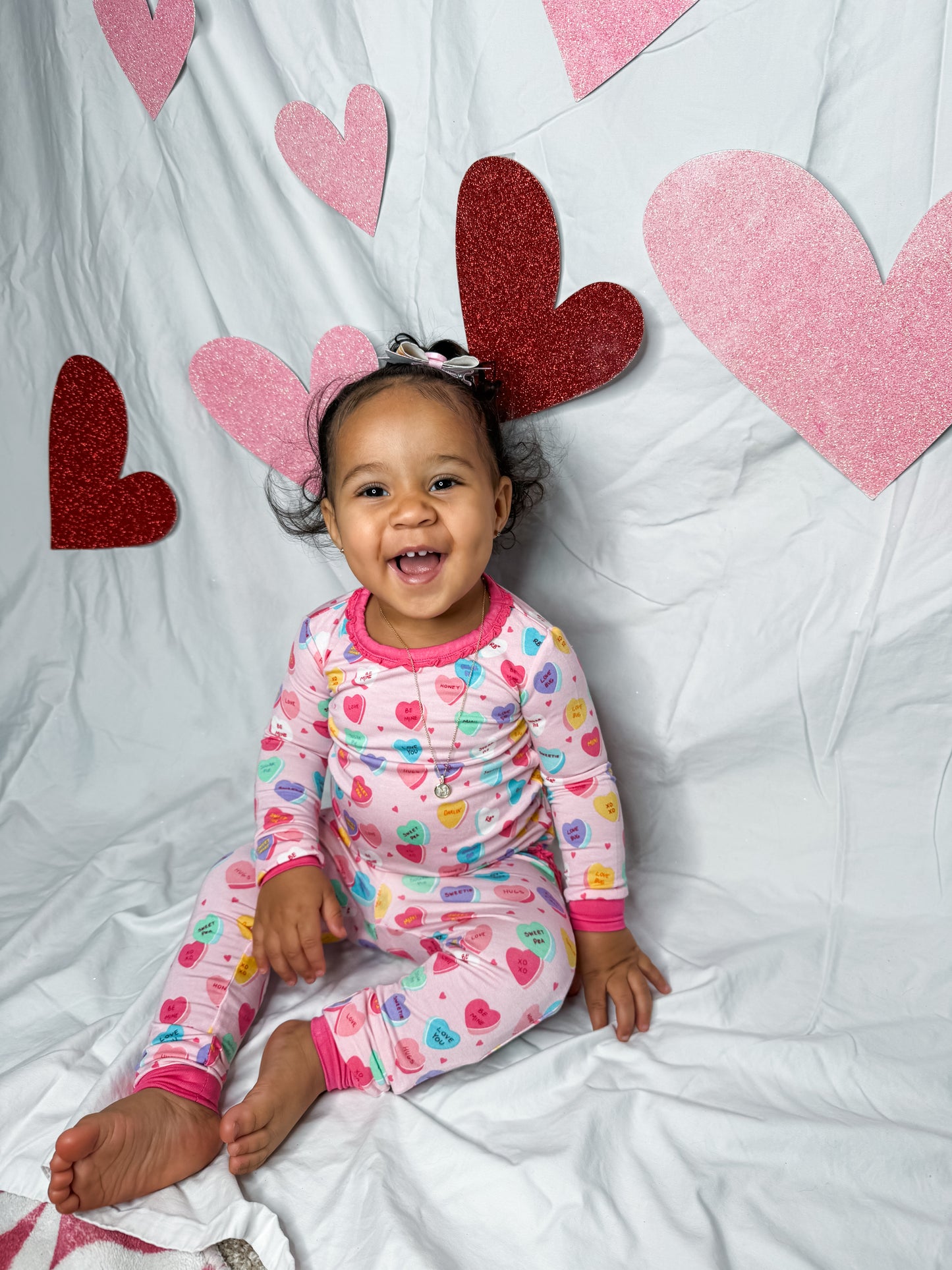 Toddler Girl Valentines Bamboo Set