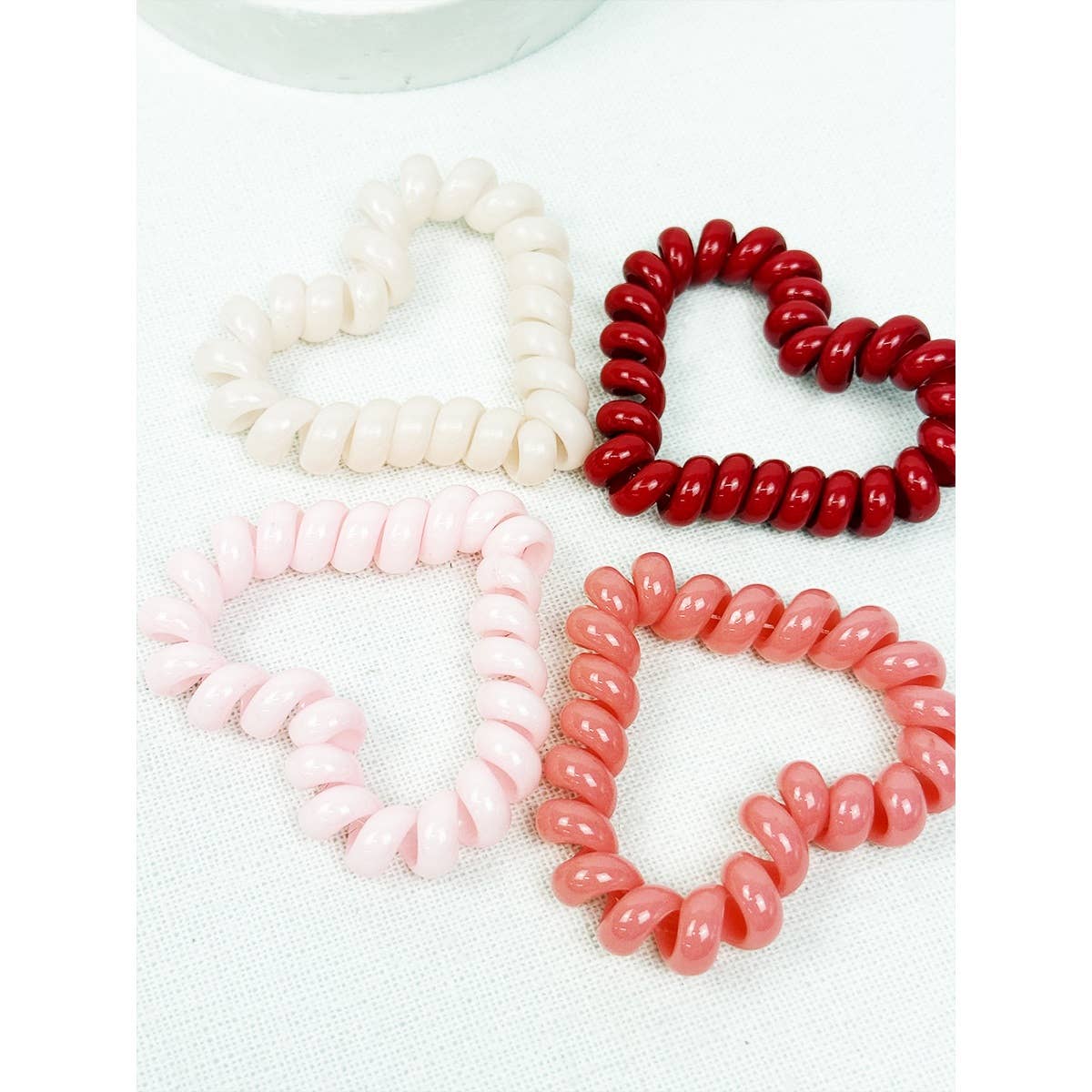 Heart Shape of Spiral Hair Tie Set