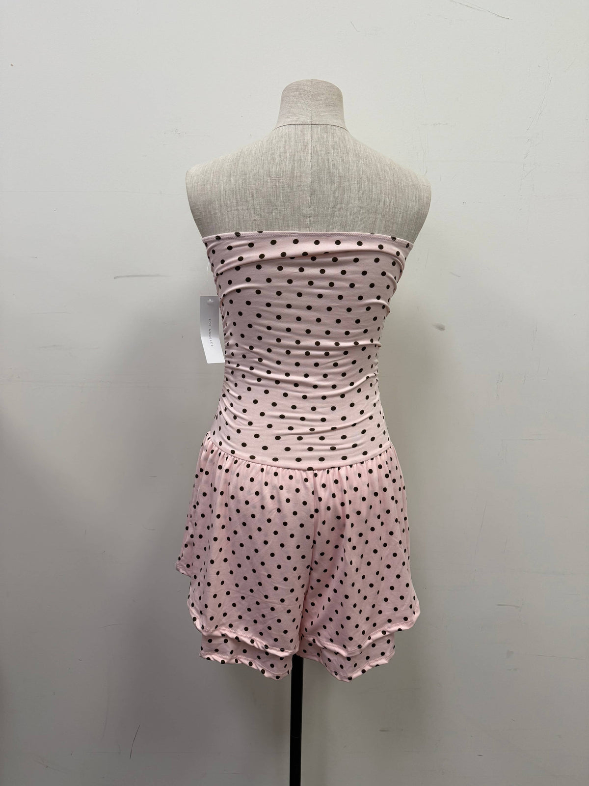 Polka Dot Strapless Romper