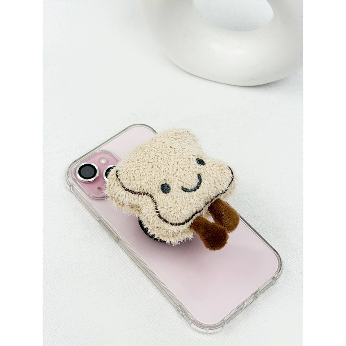 Fluffy Bear Design Mobile Phone Grip Holder