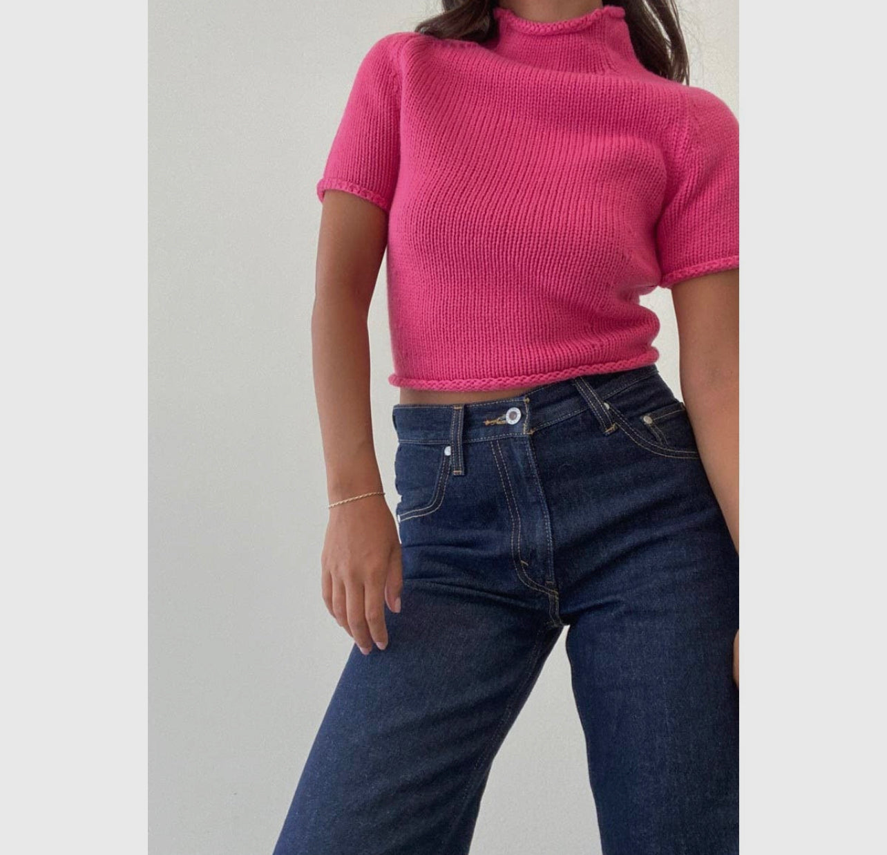 Pink Chunky Knit Tee