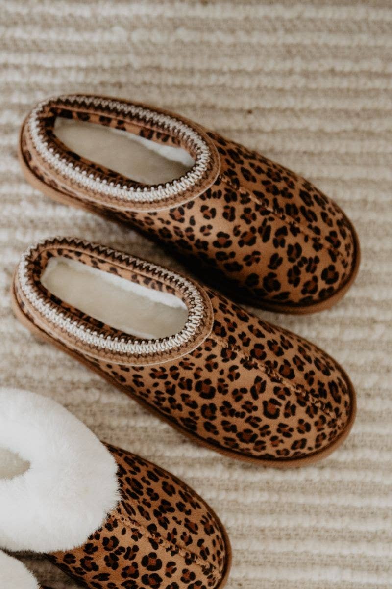 Leopard Print Embroidered Cute Slippers