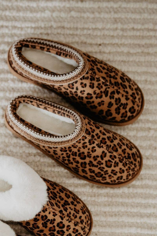 Leopard Print Embroidered Cute Slippers