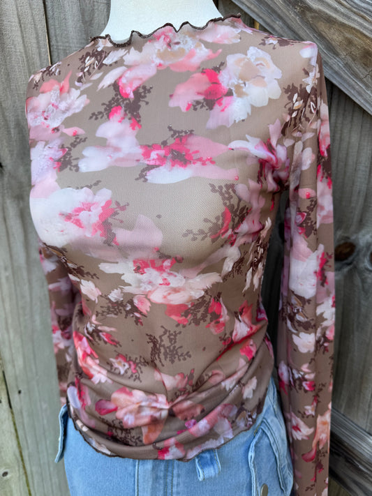 Loving Floral Sheer Top