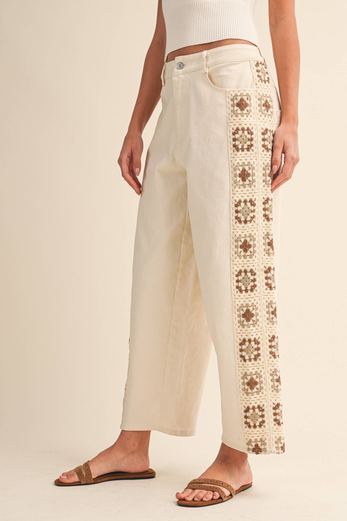 Vintage Crochet Wide Leg Pants