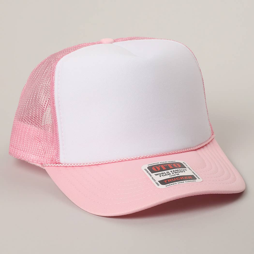 Two-Tone Mesh Back High Crown Foam Trucker Hat