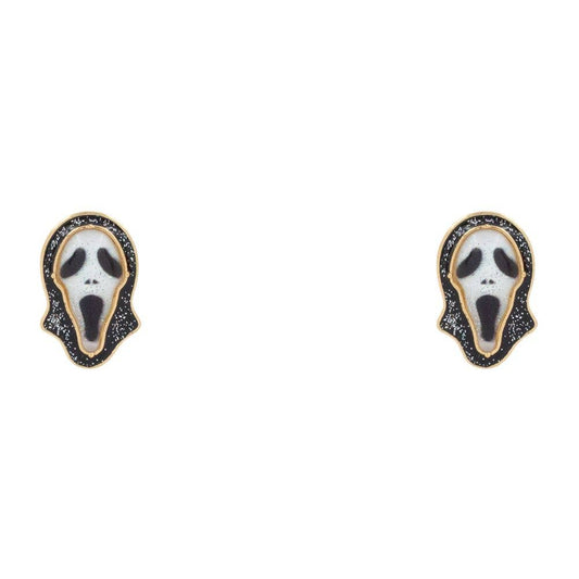 GHOST FACE HALLOWEEN GLITTER STUD EARRING