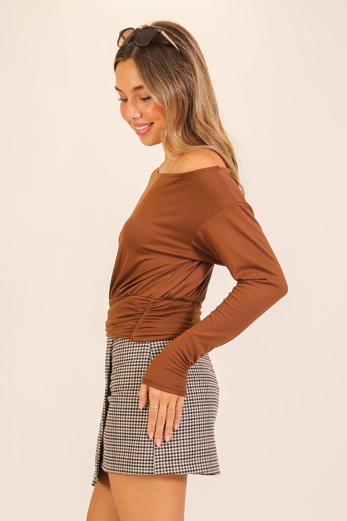 Fall Off-the-Shoulder Dolman Knit Top