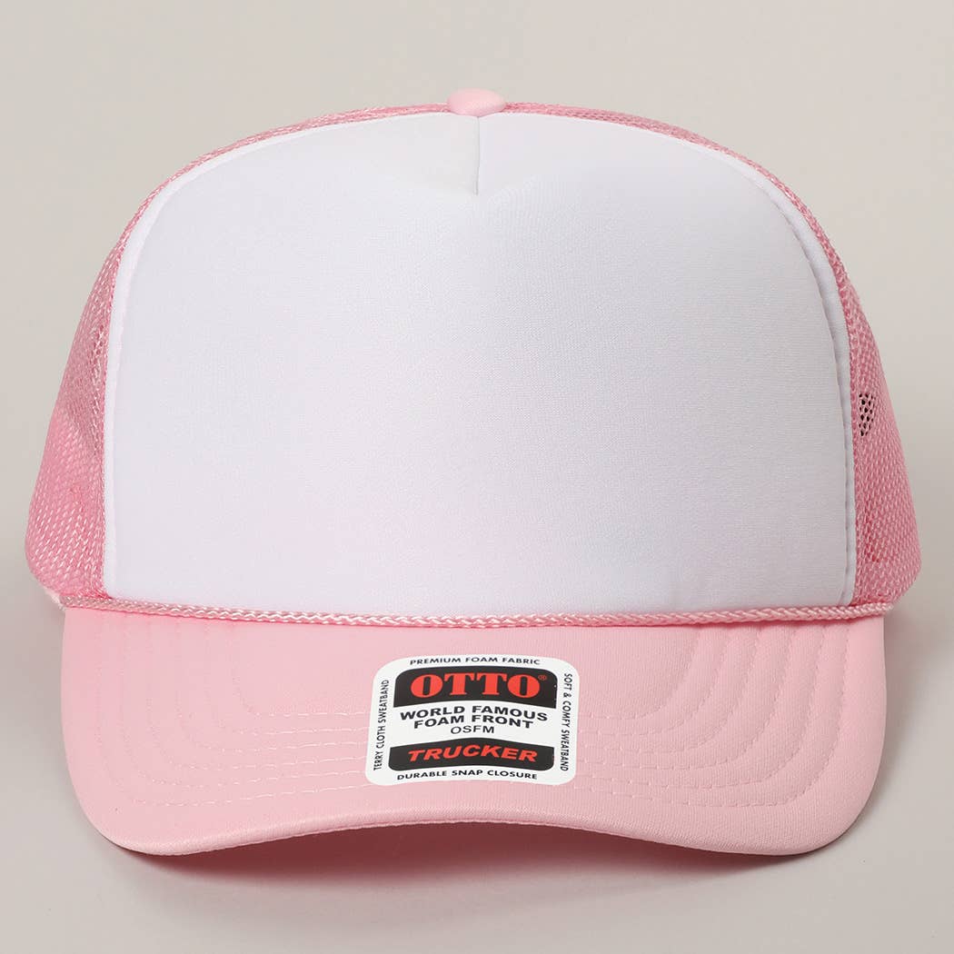 Two-Tone Mesh Back High Crown Foam Trucker Hat