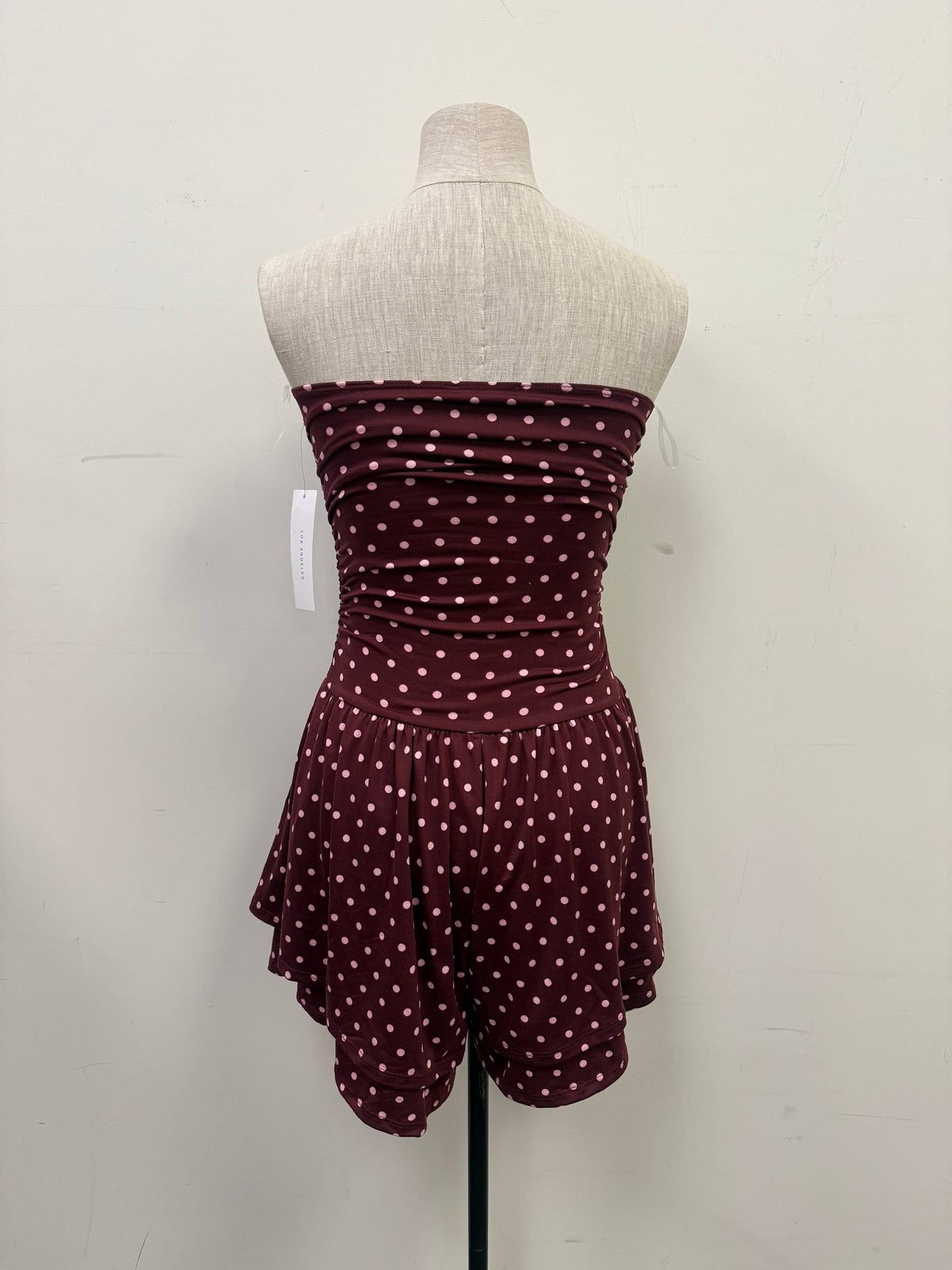 Polka Dot Strapless Romper