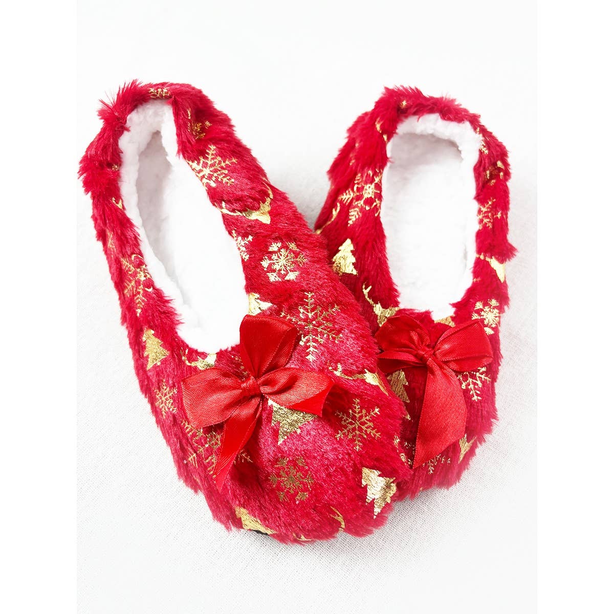 Elegant Christmas Design Fuzzy Socks Slippers