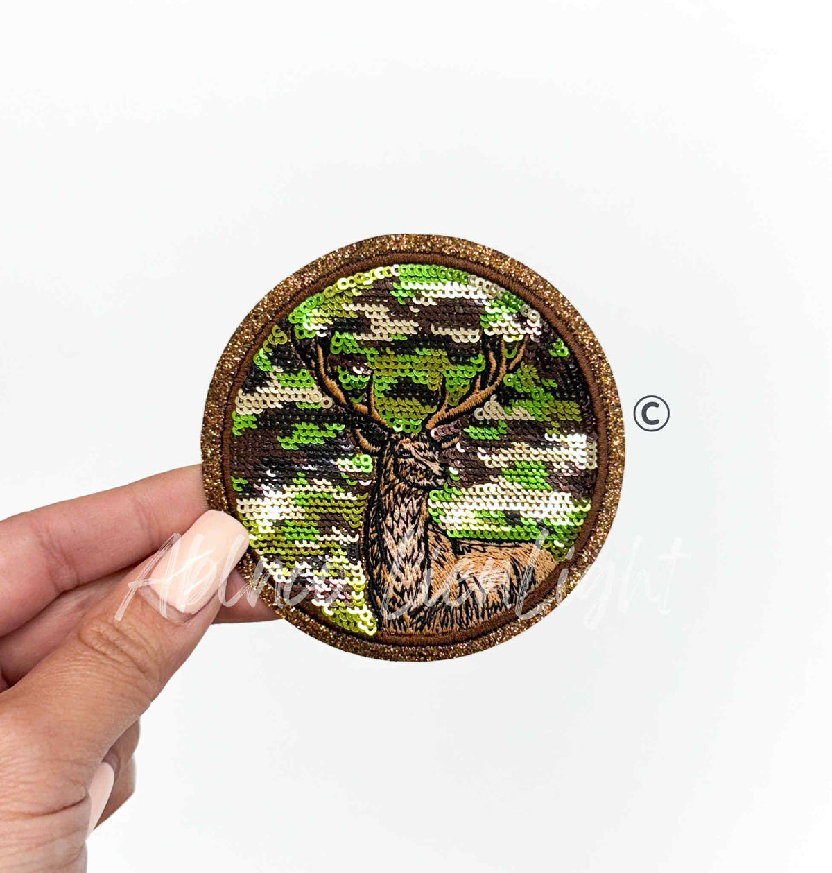 Deer  Hunting Camo Sequin Patch