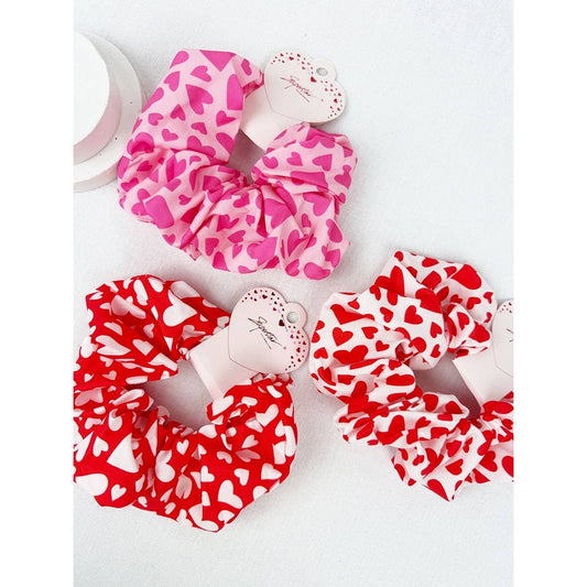 Mix Heart Pattern Jumbo Size Hair Scrunchies