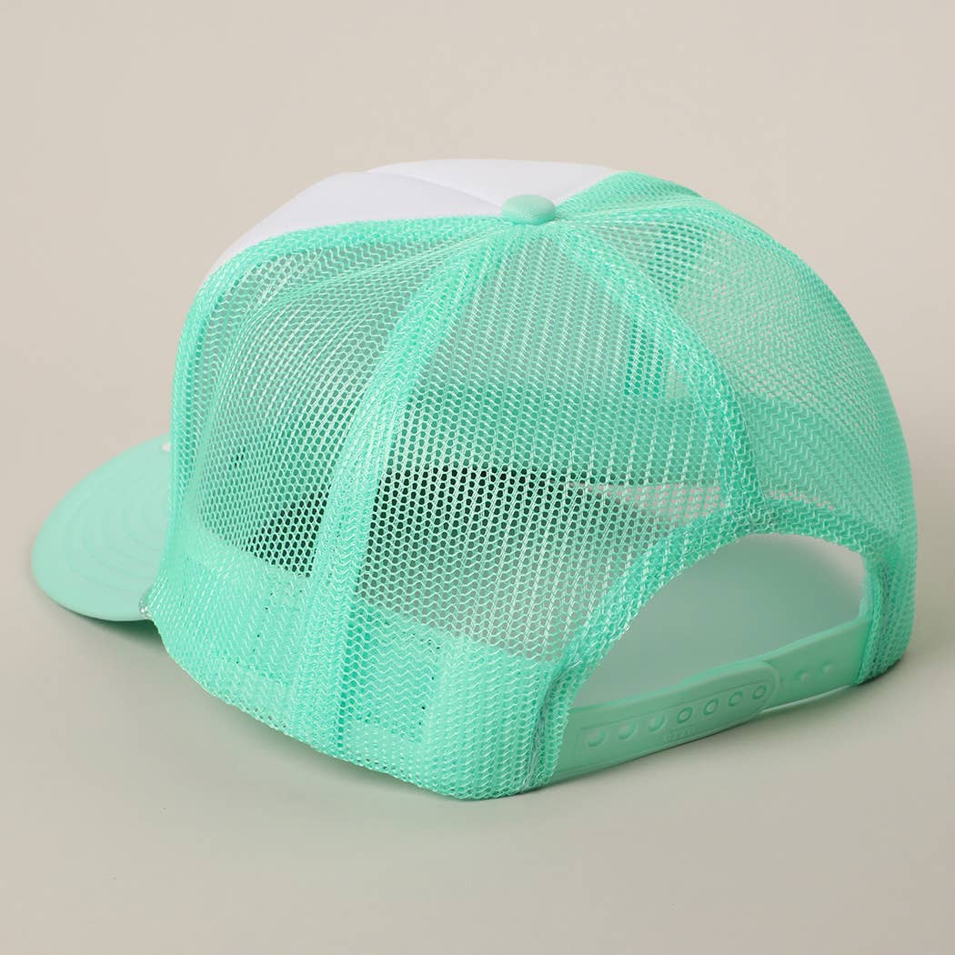 Two-Tone Mesh Back High Crown Foam Trucker Hat