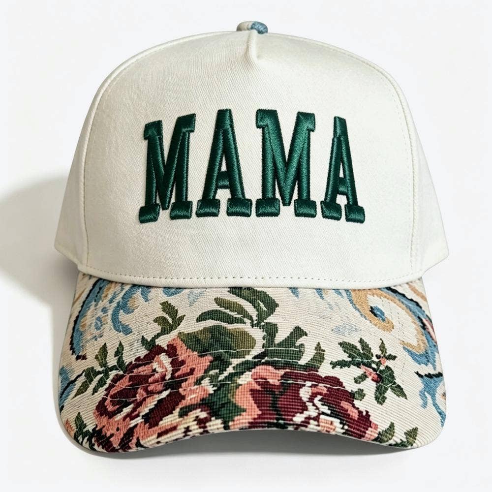Floral Tapestry Baseball Cap Slogan Embroidery Cap