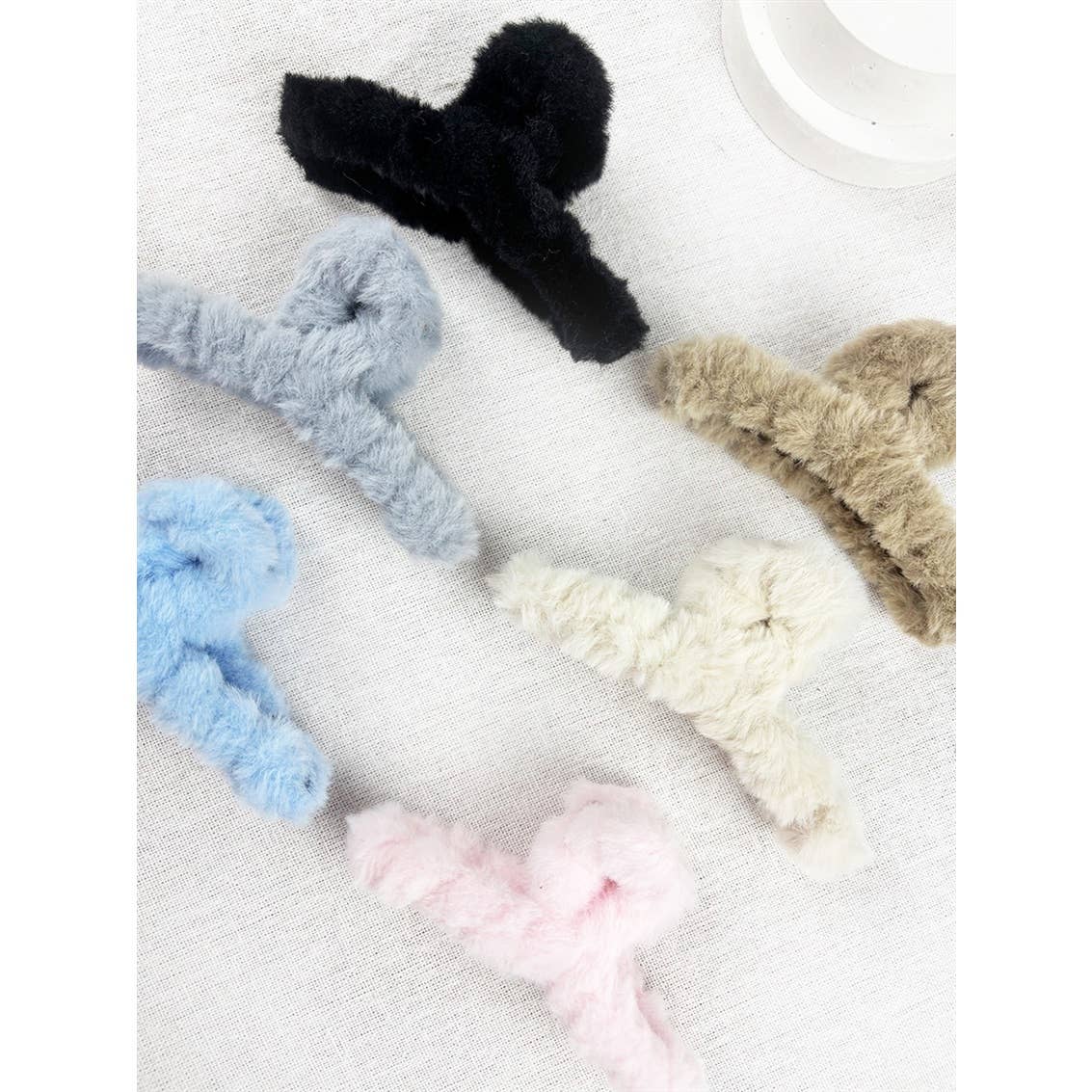 Faux Fur Plush Hair Barrette Jaw Clip